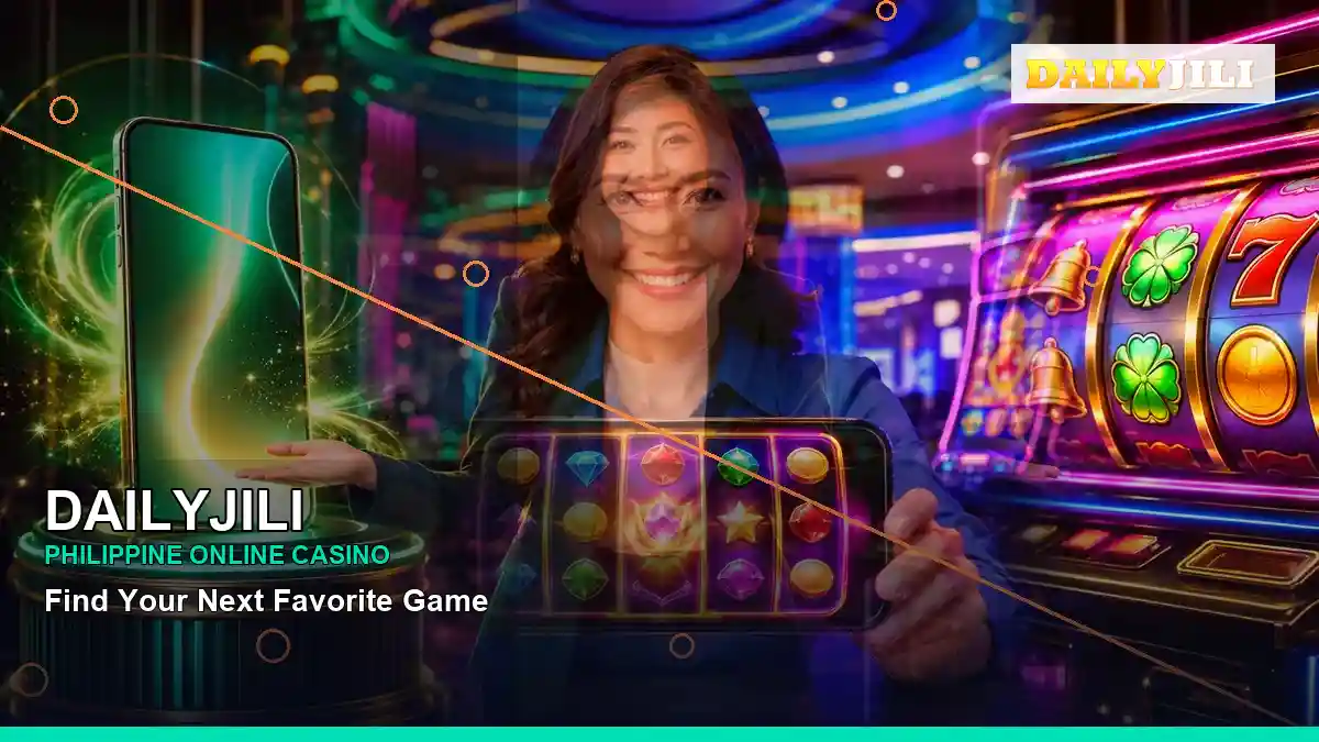DAILYJILI casino cashback rewards featuring an adult Filipina casino host with a right close-up composition — view 2