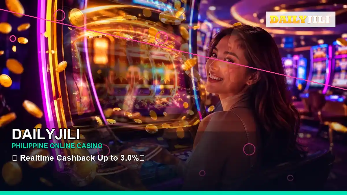 DAILYJILI layered collage neon jackpot slot games highlighting mobile-friendly casino play
